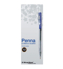 Penna a sfera a scatto  - punta 1,0mm - blu - Starline - conf. 20 pezzi Penna a sfera a scatto  - punta 1,0mm - blu - Starline - conf. 20 pezzi
