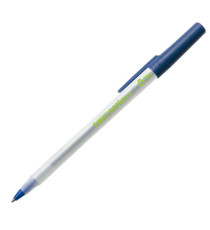 Penna a sfera a scatto con cappuccio ECOlutions - punta 1,0mm - blu  - Bic - conf. 60 pezzi Penna a sfera a scatto con cappuccio ECOlutions - punta 1,0mm - blu  - Bic - conf. 60 pezzi