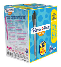 Penna a sfera a scatto Inkjoy 100 RT - punta 1,0mm - nero  - Papermate - conf. 80+20 pezzi Penna a sfera a scatto Inkjoy 100 RT - punta 1,0mm - nero  - Papermate - conf. 80+20 pezzi