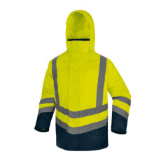 Parka 5 in 1 Optimum 3 alta visibilità - taglia M - giallo fluo - Deltaplus Parka 5 in 1 Optimum 3 alta visibilità - taglia M - giallo fluo - Deltaplus