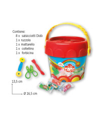 Pasta modellabile DiDò medio - DiDò - secchiello 8 salsicciotti con attrezzi