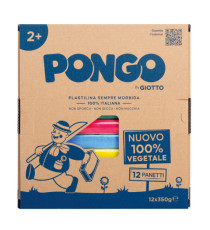 Pasta Pongo - panetto 350 gr - colori assortiti - Giotto - conf.12 pezzi Pasta Pongo - panetto 350 gr - colori assortiti - Giotto - conf.12 pezzi
