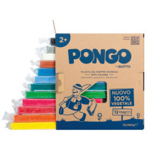 Pasta Pongo - panetto 350 gr - colori assortiti - Giotto - conf.12 pezzi Pasta Pongo - panetto 350 gr - colori assortiti - Giotto - conf.12 pezzi