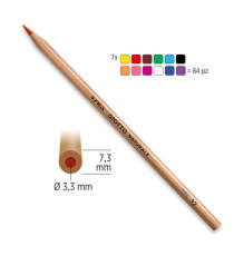 Pastelli - naturale - diametro mina 3,30 mm - Giotto - barattolo 84 pezzi