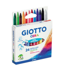 Pastelli a cera - lunghezza 90 mm - diametro 8,5 mm - colori assortiti - Giotto - conf. 24 pezzi Pastelli a cera - lunghezza 90 mm - diametro 8,5 mm - colori assortiti - Giotto - conf. 24 pezzi