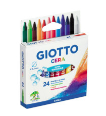 Pastelli a cera - lunghezza 90 mm - diametro 8,5 mm - colori assortiti - Giotto - conf. 24 pezzi Pastelli a cera - lunghezza 90 mm - diametro 8,5 mm - colori assortiti - Giotto - conf. 24 pezzi
