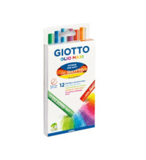 Pastelli a olio - lunghezza 70 mm - diametro11 mm - colori assortiti - Giotto - conf. 12 pezzi Pastelli a olio - lunghezza 70 mm - diametro11 mm - colori assortiti - Giotto - conf. 12 pezzi