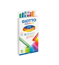Pastelli a olio - lunghezza 70 mm - diametro11 mm - colori assortiti - Giotto - conf. 12 pezzi Pastelli a olio - lunghezza 70 mm - diametro11 mm - colori assortiti - Giotto - conf. 12 pezzi