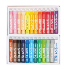 Pastelli a olio - lunghezza 70 mm - diametro11 mm - colori assortiti - Giotto - conf. 24 pezzi Pastelli a olio - lunghezza 70 mm - diametro11 mm - colori assortiti - Giotto - conf. 24 pezzi
