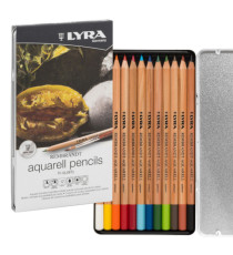 Pastelli Aquarell Rembrandt - 3,7 mm - colori assortiti - Lyra - astuccio metallo 12 pezzi Pastelli Aquarell Rembrandt - 3,7 mm - colori assortiti - Lyra - astuccio metallo 12 pezzi