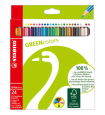 Pastelli colorati Green Colours - diametro mina 2,5 mm - colori assortiti - Stabilo - astuccio 24 pezzi