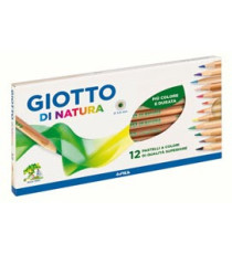 Pastelli colorati Natura - diametro mina 3,8 mm - legno di cedro -  colore assortiti - Giotto - conf. 12 pezzi Pastelli colorati Natura - diametro mina 3,8 mm - legno di cedro -  colore assortiti - Giotto - conf. 12 pezzi