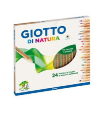 Pastelli colorati Natura - diametro mina 3,8 mm - legno di cedro - colori assortiti - Giotto - astuccio 24 pezzi Pastelli colorati Natura - diametro mina 3,8 mm - legno di cedro - colori assortiti - Giotto - astuccio 24 pezzi