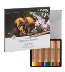 Pastelli colorati Rembrandt Polycolor - 3,7 mm - colori assortiti - Lyra - astuccio metallo 24 pezzi