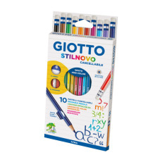 Pastelli colorati Stilnovo - diametro mina 3,3 mm - cancellabile con gomma - colori assortiti - Giotto - astuccio 10 pez