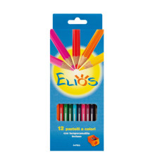 Pastelli Elios - mina 3 mm - con temperamatite - Fila - astuccio 12 pezzi Pastelli Elios - mina 3 mm - con temperamatite - Fila - astuccio 12 pezzi