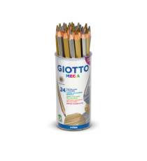 Pastelli Mega - diametro mina  5,5 mm - oro/argento - Giotto - barattolo 24 pezzi Pastelli Mega - diametro mina  5,5 mm - oro/argento - Giotto - barattolo 24 pezzi