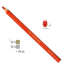 Pastelli Mega - diametro mina  5,5 mm - oro/argento - Giotto - barattolo 24 pezzi Pastelli Mega - diametro mina  5,5 mm - oro/argento - Giotto - barattolo 24 pezzi