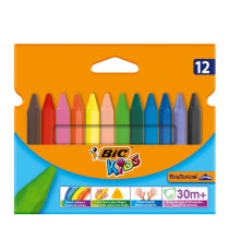 Pastelli Plastidecor - in plastica - colori assortiti - Bic - astuccio 12 colori triangle Pastelli Plastidecor - in plastica - colori assortiti - Bic - astuccio 12 colori triangle