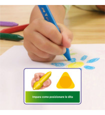 Pastelli Plastidecor - in plastica - colori assortiti - Bic - astuccio 12 colori triangle Pastelli Plastidecor - in plastica - colori assortiti - Bic - astuccio 12 colori triangle