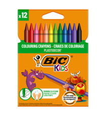 Pastelli Plastidecor - plastica - colori assortiti - Bic - astuccio 12 pezzi Pastelli Plastidecor - plastica - colori assortiti - Bic - astuccio 12 pezzi