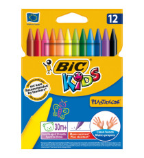 Pastelli Plastidecor - plastica - colori assortiti - Bic - astuccio 12 pezzi Pastelli Plastidecor - plastica - colori assortiti - Bic - astuccio 12 pezzi
