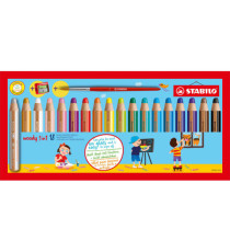 Pastelli Woody 3 in 1 - mina 10 mm - con temperino - Stabilo - astuccio 18 pezzi Pastelli Woody 3 in 1 - mina 10 mm - con temperino - Stabilo - astuccio 18 pezzi