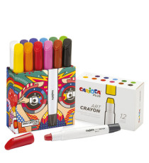 Pastello a cera Art Crayon - Ø 10 mm x 138 mm - colori assortiti - Carioca Plus - conf. 12 pezzi