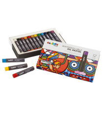 Pastello a olio - lunghezza 60 mm - colori assortiti - Carioca Plus - conf. 12 pezzi