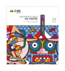 Pastello a olio - lunghezza 60 mm - colori assortiti - Carioca Plus - conf. 24 pezzi