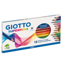 Pastello Supermina - mina 3,8 mm - colori assortiti - Giotto - astuccio 12 pezzi Pastello Supermina - mina 3,8 mm - colori assortiti - Giotto - astuccio 12 pezzi