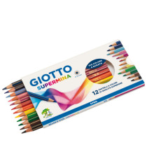 Pastello Supermina - mina 3,8 mm - colori assortiti - Giotto - astuccio 12 pezzi Pastello Supermina - mina 3,8 mm - colori assortiti - Giotto - astuccio 12 pezzi