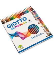 Pastello Supermina - mina 3,8 mm - colori assortiti - Giotto - astuccio 24 pezzi Pastello Supermina - mina 3,8 mm - colori assortiti - Giotto - astuccio 24 pezzi