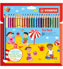 Pastello Trio Thick - diametro mina 4,2 mm - con temperino - colori assortiti - Stabilo - astuccio 24 pezzi Pastello Trio Thick - diametro mina 4,2 mm - con temperino - colori assortiti - Stabilo - astuccio 24 pezzi