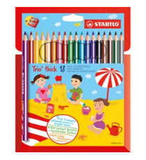 Pastello Trio Thick - diametro mina 4,2 mm - con temperino - colori assortiti - Stabilo - conf. 18 pezzi Pastello Trio Thick - diametro mina 4,2 mm - con temperino - colori assortiti - Stabilo - conf. 18 pezzi