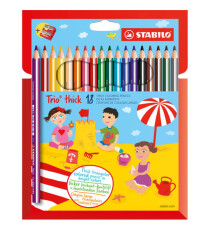 Pastello Trio Thick - diametro mina 4,2 mm - con temperino - colori assortiti - Stabilo - conf. 18 pezzi Pastello Trio Thick - diametro mina 4,2 mm - con temperino - colori assortiti - Stabilo - conf. 18 pezzi