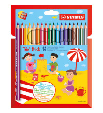 Pastello Trio Thick - diametro mina 4,2 mm - con temperino - colori assortiti - Stabilo - conf. 18 pezzi