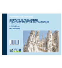 Blocco ricevute pagamento per attività sportive dilettantistiche - 50/50 copie autoricalcanti - 11,5 x 16,5 cm - DU1625 Blocco ricevute pagamento per attività sportive dilettantistiche - 50/50 copie autoricalcanti - 11,5 x 16,5 cm - DU1625