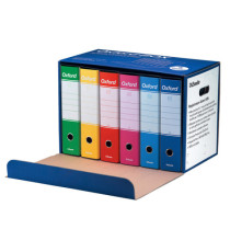 Scatola registratori Oxford G85 - dorso - 8 cm - protocollo 23x33 cm - colori assortiti - Esselte - conf. 6 pezzi Scatola registratori Oxford G85 - dorso - 8 cm - protocollo 23x33 cm - colori assortiti - Esselte - conf. 6 pezzi