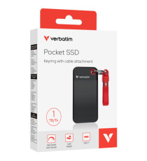 SSD Portatile Pocket USB 3.2 GEN 2 - 1 TB - Nero/Rosso -Verbatim - 32192 SSD Portatile Pocket USB 3.2 GEN 2 - 1 TB - Nero/Rosso -Verbatim - 32192