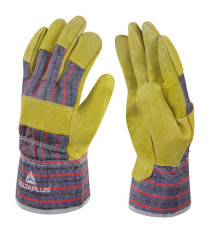 Guanti Docker DC103 - pelle crosta di bovino - taglia 10 - beige/blu - Deltaplus Guanti Docker DC103 - pelle crosta di bovino - taglia 10 - beige/blu - Deltaplus