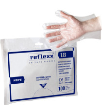 Guanti HDPE R18 - taglia unica - trasparente - Reflexx - conf. 100 pezzi Guanti HDPE R18 - taglia unica - trasparente - Reflexx - conf. 100 pezzi