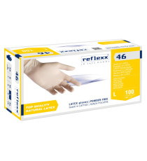 Guanti in lattice R46 - s/polvere - tg L - bianco - Reflexx - conf. 100 pezzi Guanti in lattice R46 - s/polvere - tg L - bianco - Reflexx - conf. 100 pezzi