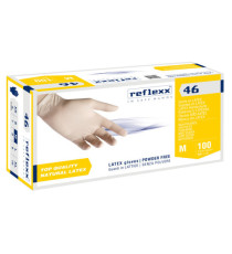 Guanti in lattice R46 - s/polvere - tg M - bianco - Reflexx - conf. 100 pezzi Guanti in lattice R46 - s/polvere - tg M - bianco - Reflexx - conf. 100 pezzi