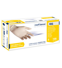 Guanti in lattice R46 - s/polvere - tg S - bianco - Reflexx - conf. 100 pezzi
