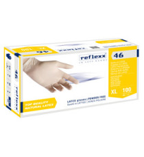 Guanti in lattice R46 - s/polvere - tg XL - bianco - Reflexx - conf. 100 pezzi Guanti in lattice R46 - s/polvere - tg XL - bianco - Reflexx - conf. 100 pezzi