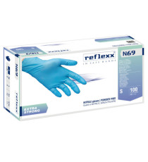 Guanti in nitrile extra strong N69 - senza polvere - taglia S - azzurro - Reflexx - conf. 100 pezzi Guanti in nitrile extra strong N69 - senza polvere - taglia S - azzurro - Reflexx - conf. 100 pezzi