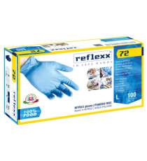 Guanti in nitrile foodline R72 - tg L - azzurro - Reflexx - conf. 100 pezzi Guanti in nitrile foodline R72 - tg L - azzurro - Reflexx - conf. 100 pezzi