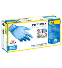 Guanti in nitrile foodline R72 - tg S - azzurro - Reflexx - conf. 100 pezzi