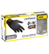 Guanti in nitrile N81 - tg XL - nero - Reflexx - conf. 100 pezzi Guanti in nitrile N81 - tg XL - nero - Reflexx - conf. 100 pezzi